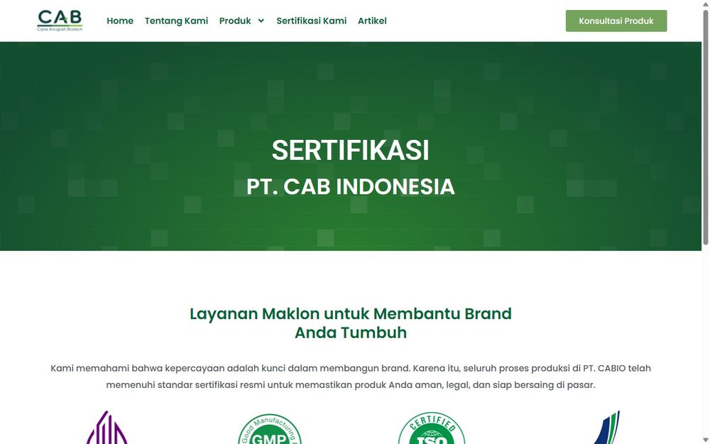 Cabio maklon supplement and powder drink manufacturer Indonesia