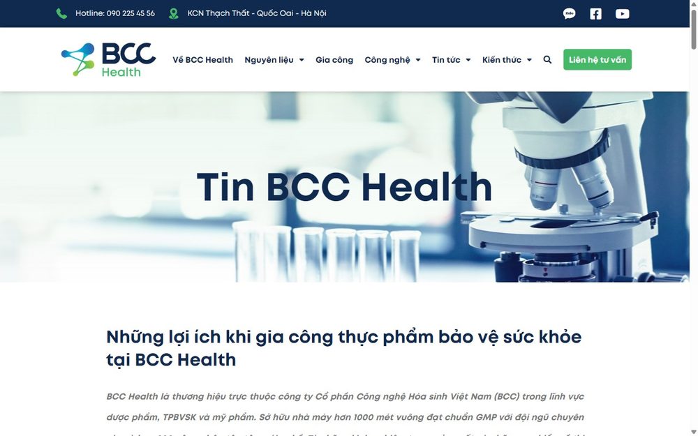 BCC Health probiotic and health supplement contract manufacturing, Hanoi