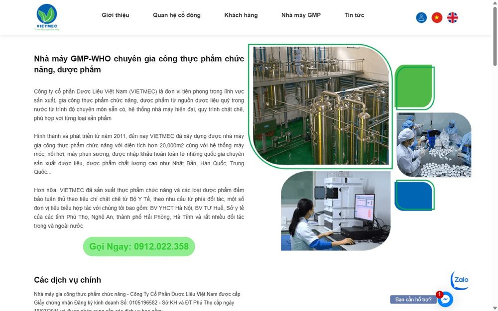VIETMEC functional food manufacturing and contract processing, GMP-WHO factory